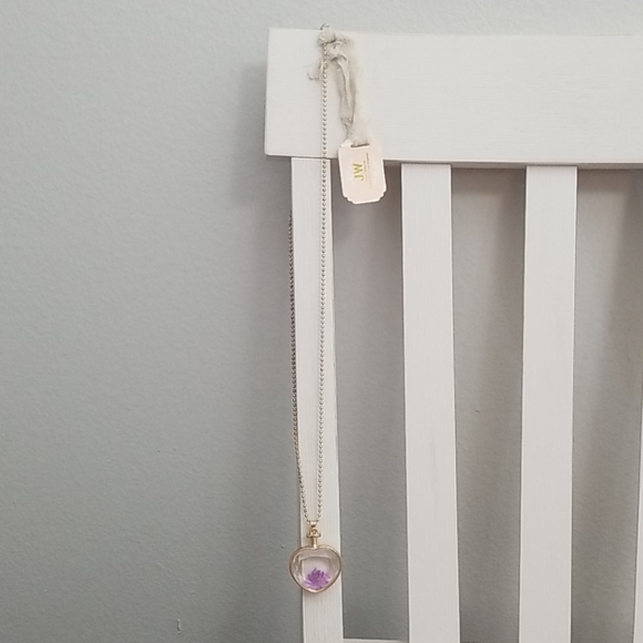 Long Crystal Lavender FLOWER NECKLACE - Picture 4 of 5